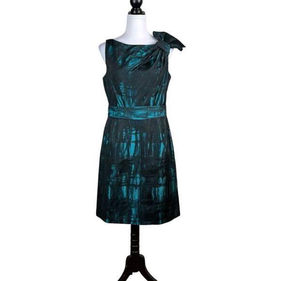 Teri Jon by Rickie Freeman Teal Sheath Dress, Size 12, EUC - Picture 4 of 14